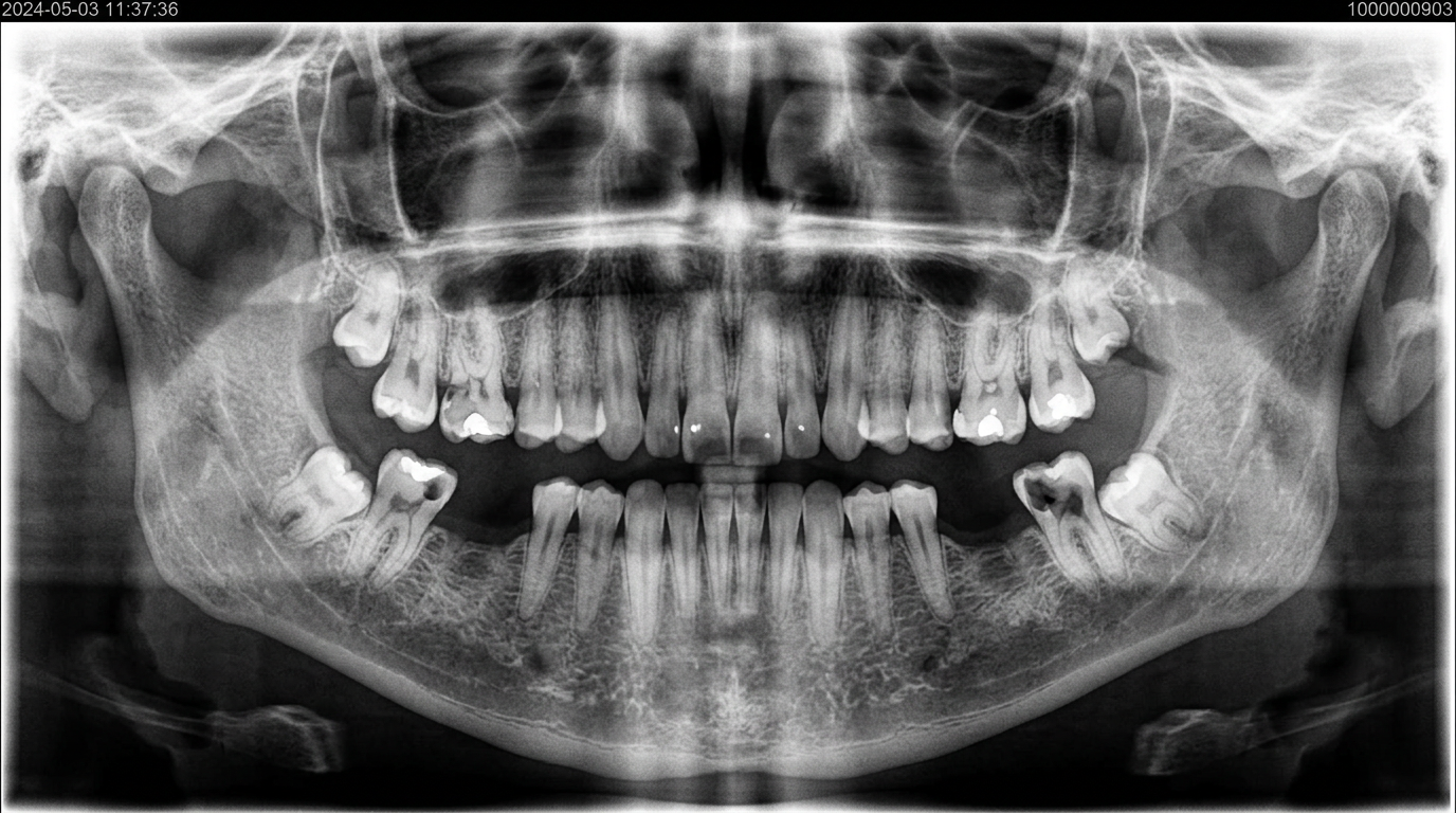 하악 사랑니 4개 동시 발치 (수평매복 포함) 파노라마 비포